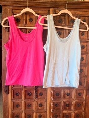 Bundle Pilcro Women’s Tank Tops in Hot Pink and Light Blue - Pack of 2